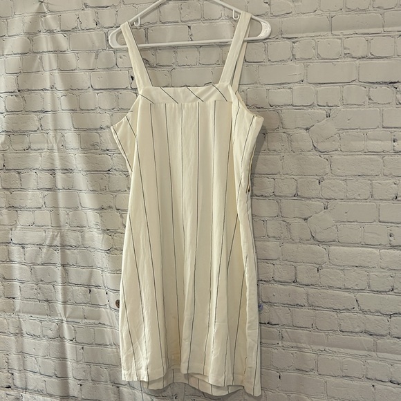 Heartloom White Striped Rhea Linen Blend Mini Dress SZ M - Picture 7 of 13